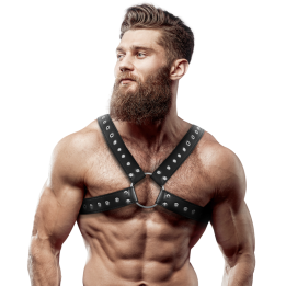 Fetish Submissive Attitude - Brustharness Aus Ökoleder Mit Nieten Für Herren
