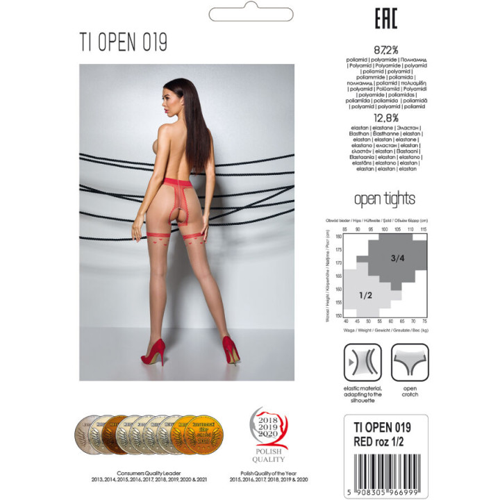 Passion - Tiopen 019 Collant Rouge 3/4 20 Den