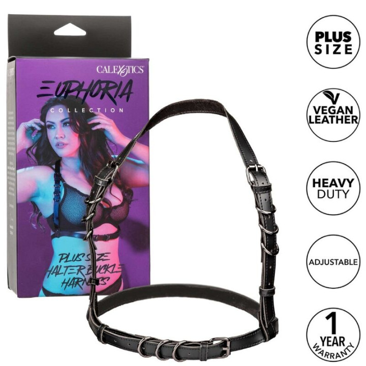 Calexotics - Euphoria Plus Size Szelka z Kalterem Czarna