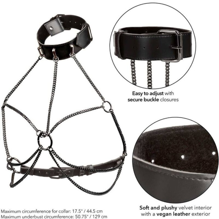 Calexotics - Euphoria Plus Size Wielolancuchowa Szelka z Obroza