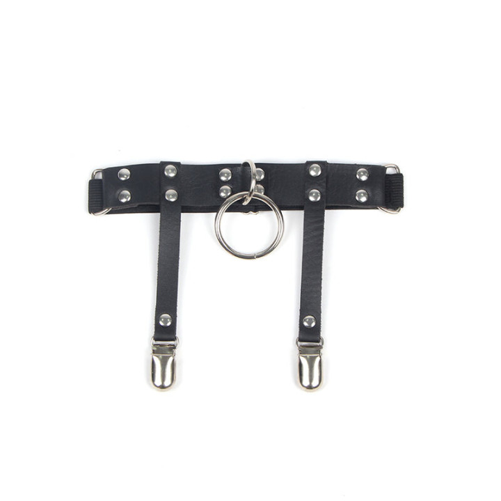 Subblime - 953744 Jarretelle Punk en Cuir Ajustable Noir Taille Unique