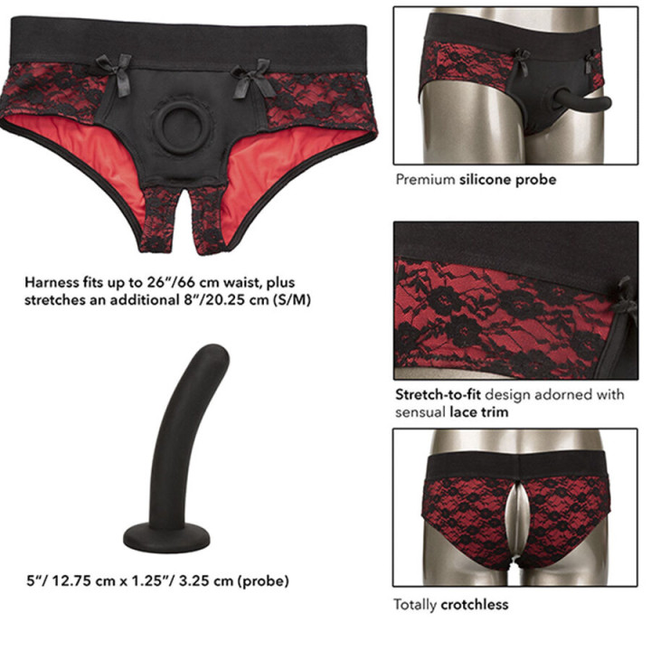 Calexotics - Scandal Set de Braguitas Sin Entrepiernas Con Dildo Talla s/m