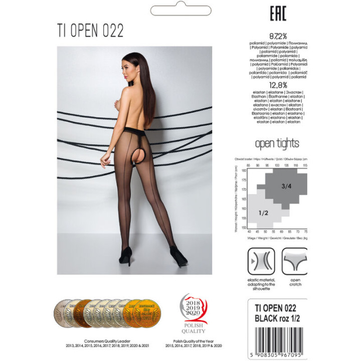 Passion - Tiopen 022 Collant Nero 1/2 20 Den