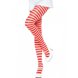 Leg Avenue - Calas Listradas Branca/Vermelha