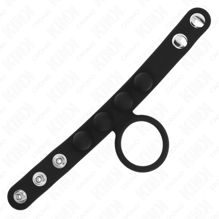 Kink - Leather Penis Ring 3.5 cm With Pressure Closure 23 x 2 cm