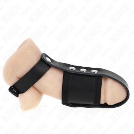 Kink - Peniskäfigring Aus Leder Mit Verstellbarem Beschichtetem Hockentrennergurt