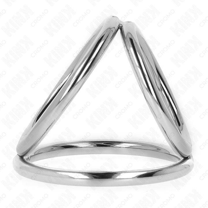 Kink - Anel de Pênis Triplo de Metal Cromado de 3,2 cm a 4,5 cm