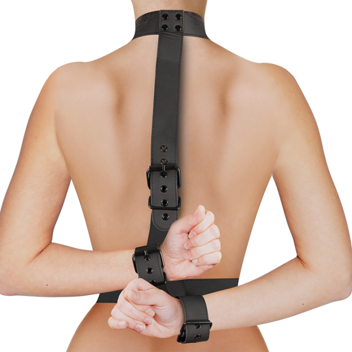 Fetish Submissive Bondage - Conjunto de Restraint Corporal de Colar e Pulso