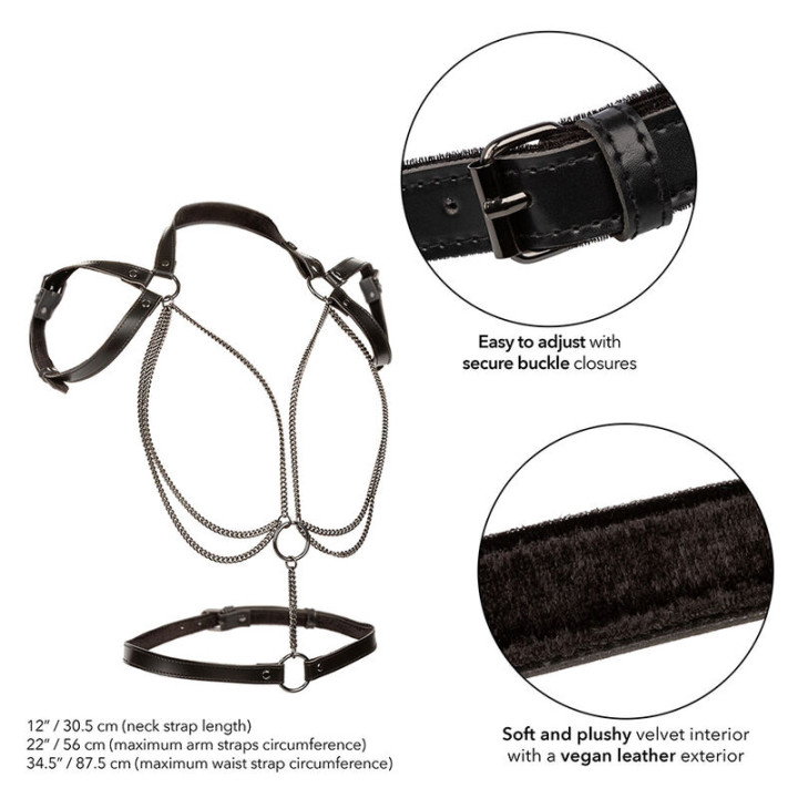 Calexotics - Euphoria Arnés Estilo Cabestro Con Múltiples Cadenas Premium