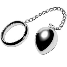 Metal Hard - Anello Cock 40mm + Catena Con Sfera in Metallo
