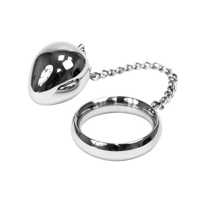 Metal Hard - Cockring 40mm + Kette Mit Metallkugel