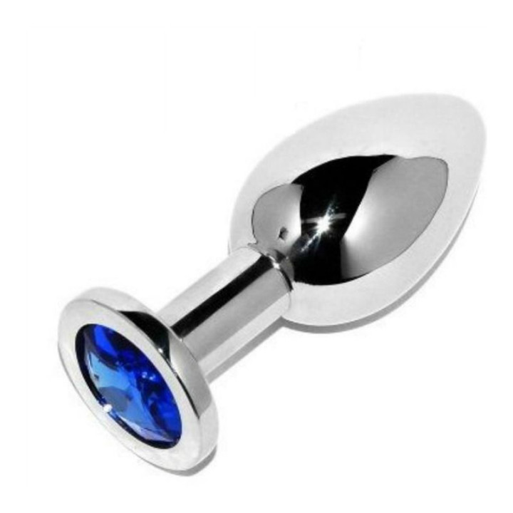 Metal Hard - Plug Anal Bleu Diamant Petit 5,71cm