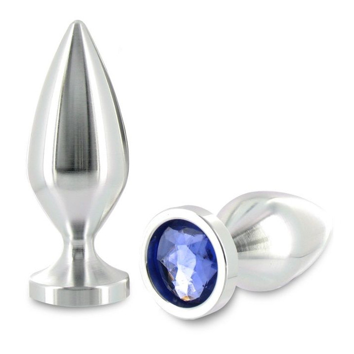 Metal Hard - Anal Plug Aliminum Crystal Color Medium 8.89cm