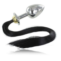 Metal Hard - Plug Anale in Acciaio Metallizzato Con Coda 8,89 cm