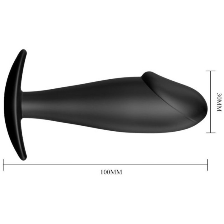 Pretty Love - Plug Anal Forma de Pênis de Silicone Preto