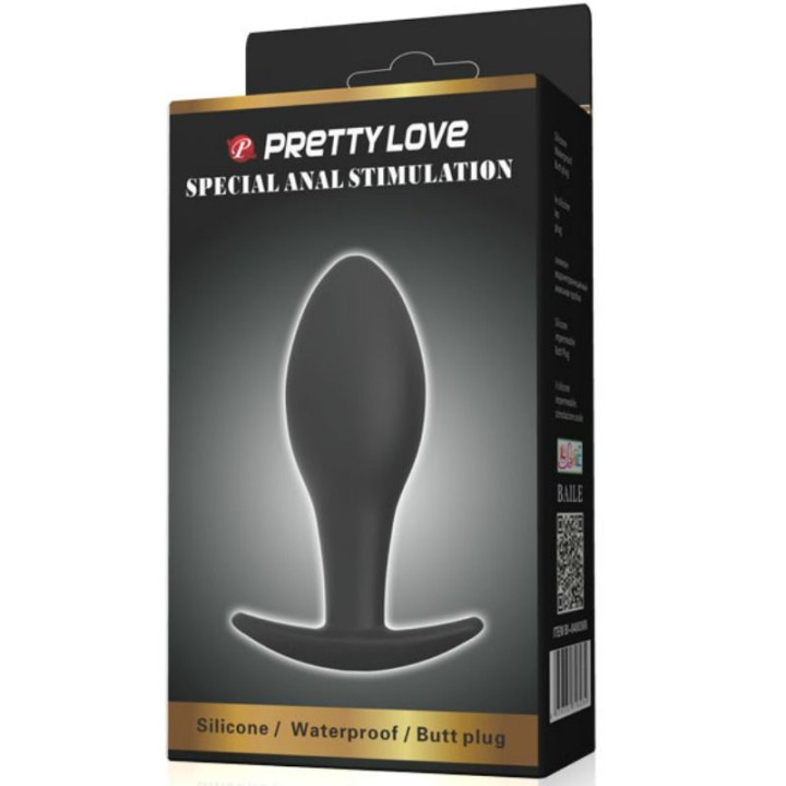 Pretty Love - Plug Anal Ncora de Silicone 8.5 cm Preto