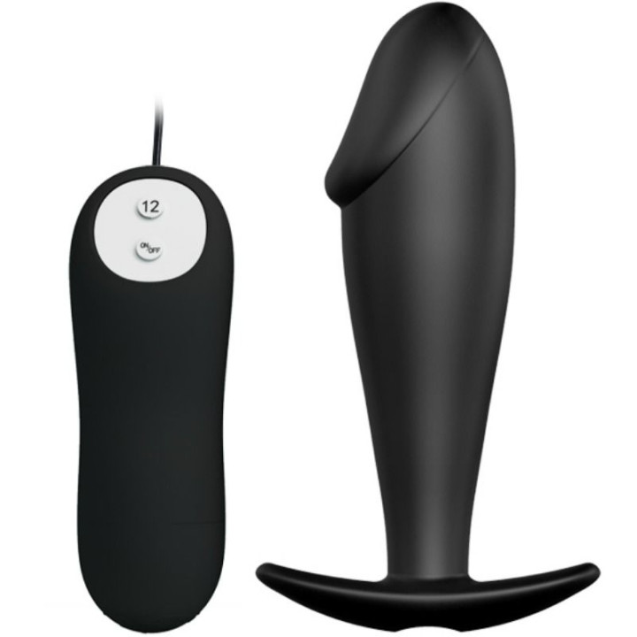 Pretty Love - Silikon Anal Plug Penis Form Und 12 Vibrationsmodi Schwarz
