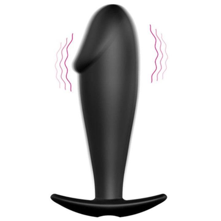 Pretty Love - Plug Anal en Silicone Forme Pénis et 12 Modes de Vibration Noir