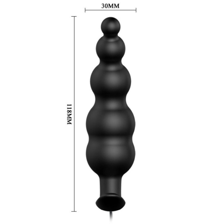 Pretty Love - Plug Anal Estimulao Extra de Silicone e 12 Modos de Vibrao Preto