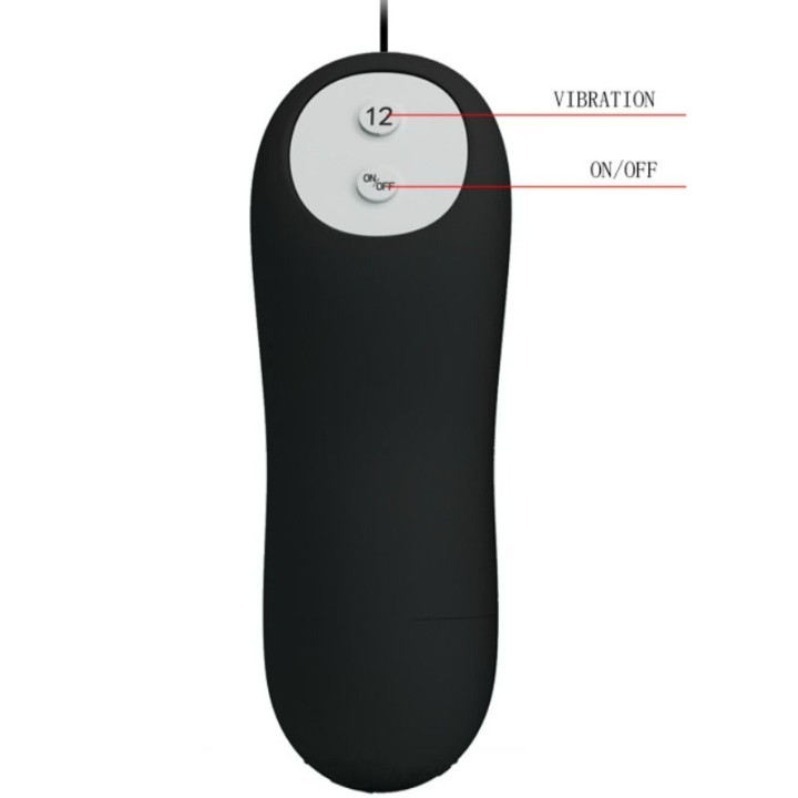 Pretty Love - Silicone Anal Plug 12 Vibration Modes Black