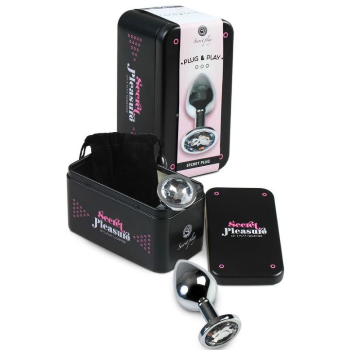 Secretplay - Plug Anal Alumínio Transparente 8 cm