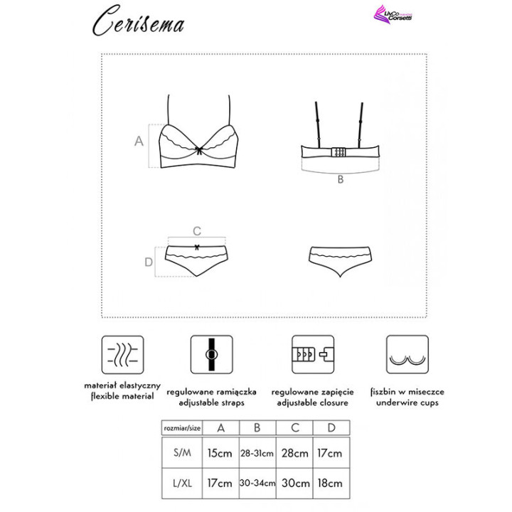 Livco Corsetti Fashion - Cerisema lc 21005 Bra + Cala Coral s/m
