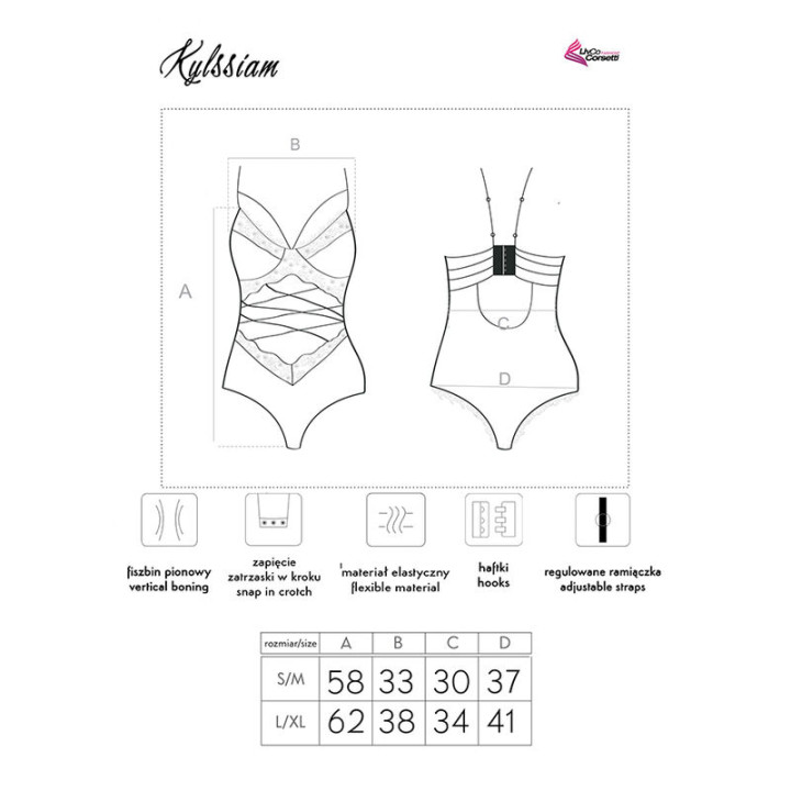 Livco Corsetti Fashion - Kylssiam lc 90613 Body Nero l/xl