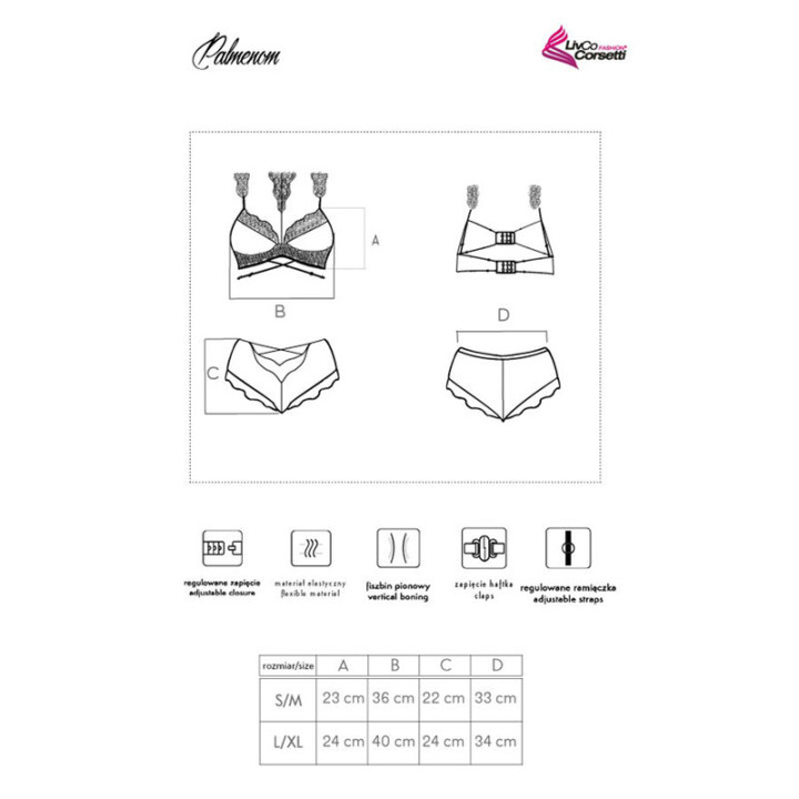 Livco Corsetti Fashion - Palmenom lc 90614 Soutien-Gorge + Culotte Noir