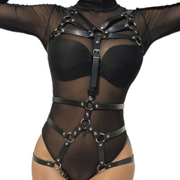 Subblime - Harnais Corps Sangles Ajustables Cuir Noir Taille Unique