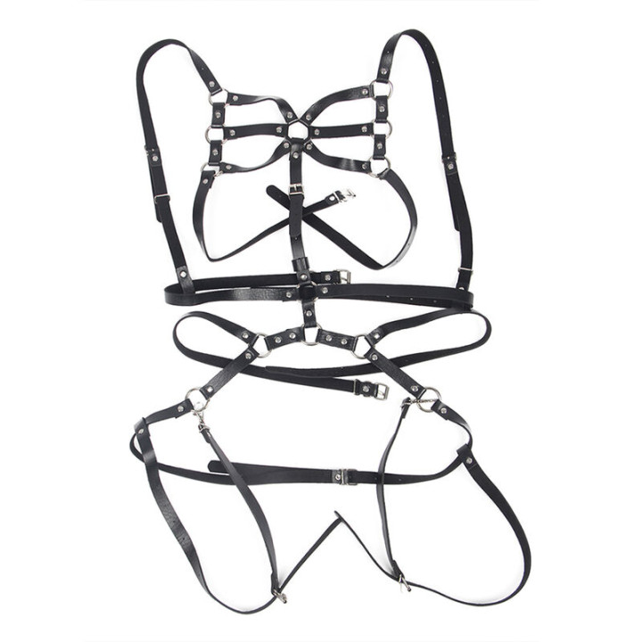 Subblime - Harnais Corps Sangles Ajustables Cuir Noir Taille Unique