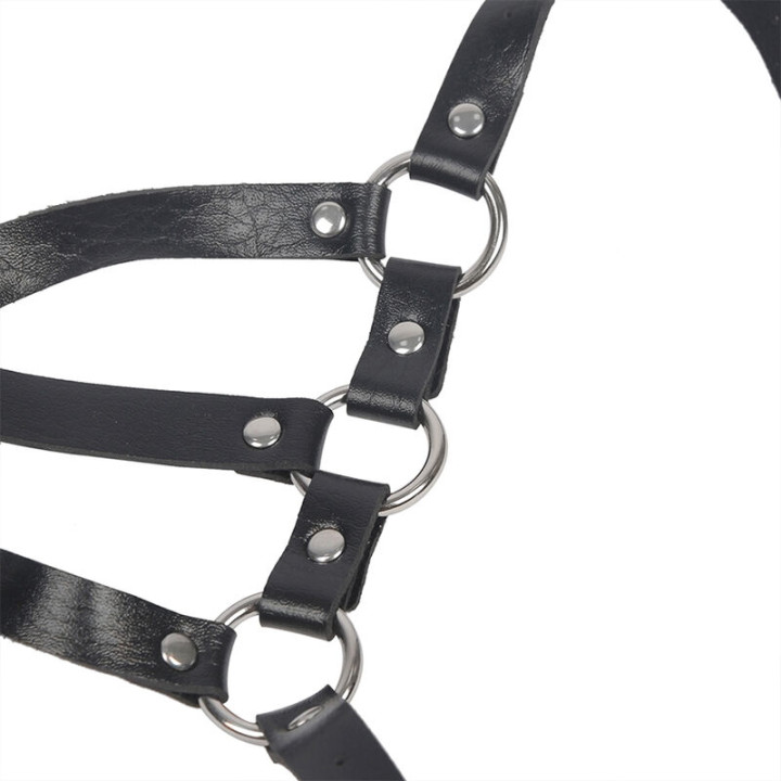 Subblime - Harnais Corps Sangles Ajustables Cuir Noir Taille Unique