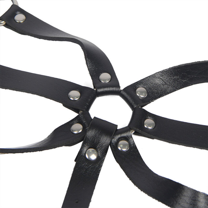 Subblime - Harnais Corps Sangles Ajustables Cuir Noir Taille Unique