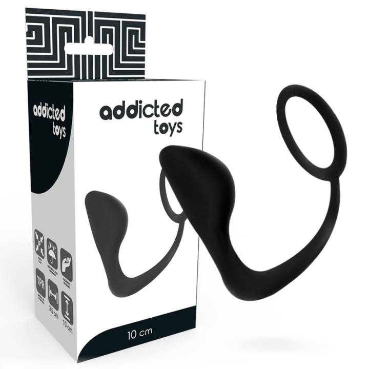 Addicted Toys - Analplug Mit Schwarzem Penisring