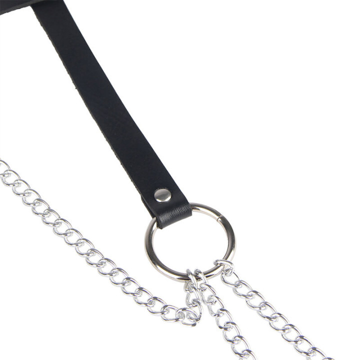 Subblime - Chaine Bague Cuir Ceinture Noir Taille Unique