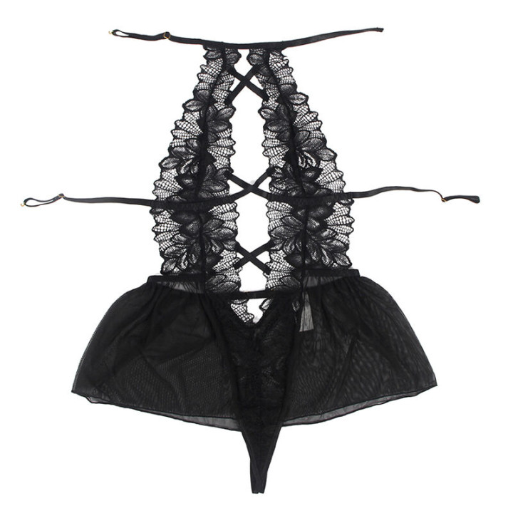 Subblime - Teddy Halter Neck Bare Back Lace Preto s/m