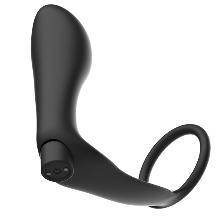 Addicted Toys - Penis Ring With Remote Control Anal Plug Black Rechargeable