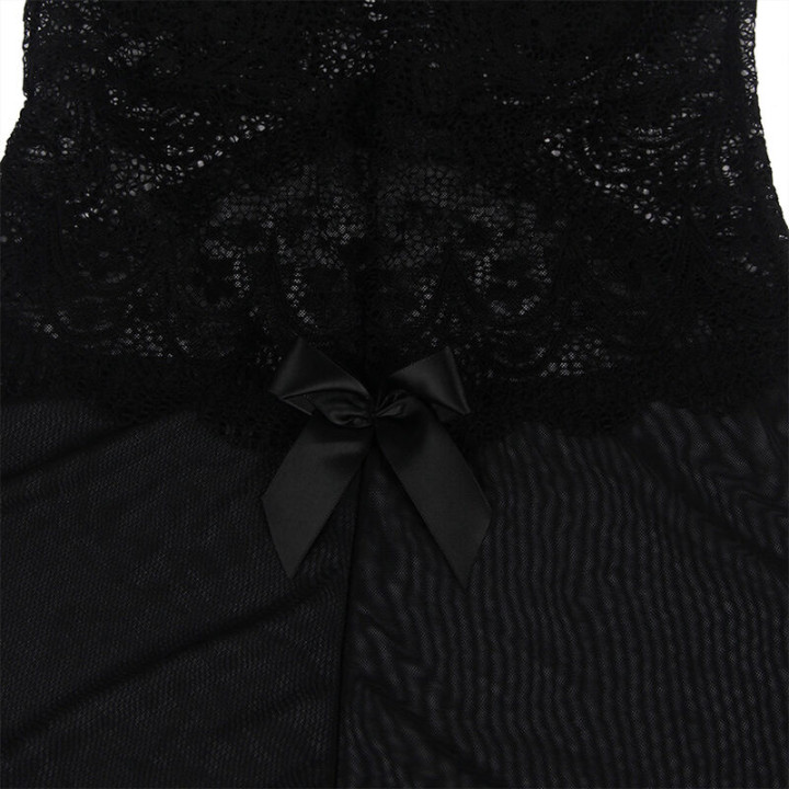 Subblime - Babydoll Tecido de Tule Com Renda e Detalhe Flor Preto s/m