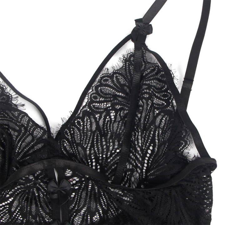 Subblime - Babydoll With Adjustable Lace Straps Black l/xl