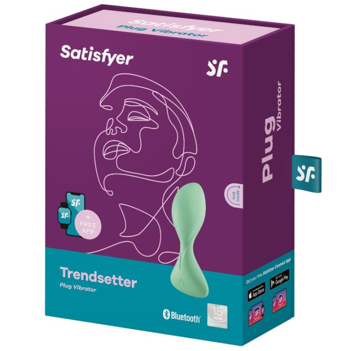 Satisfyer - Aplicativo de Plugue Vibratório Trendsetter Verde