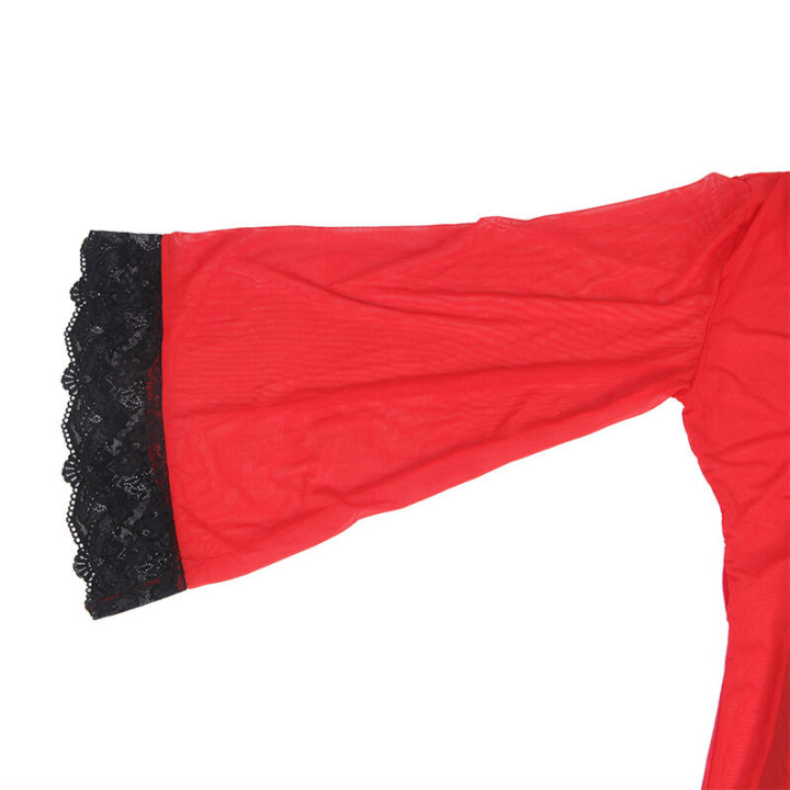 Subblime - Robe em Tecido Transparente Com Detalhe de Renda Vermelho s/m