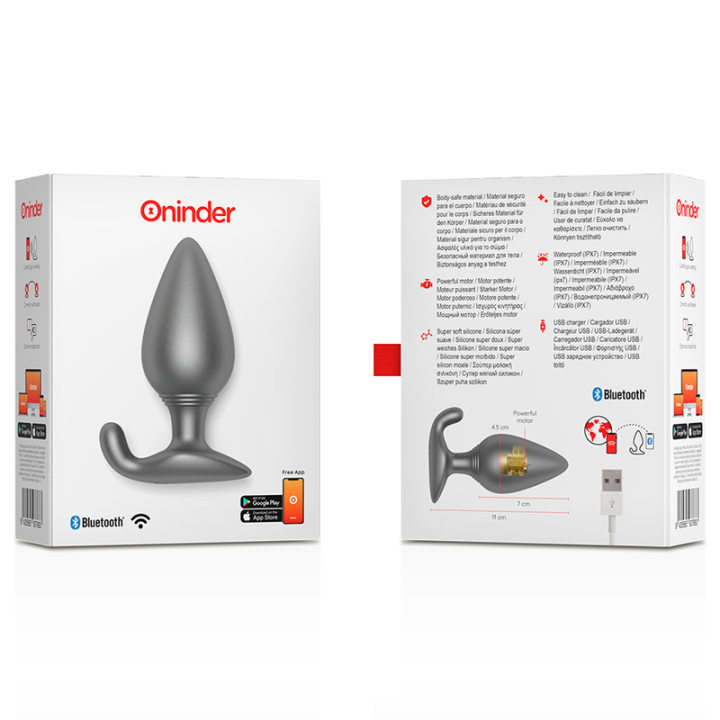 Oninder - Plug Anale Vibrante Rio Nero - App Gratuita