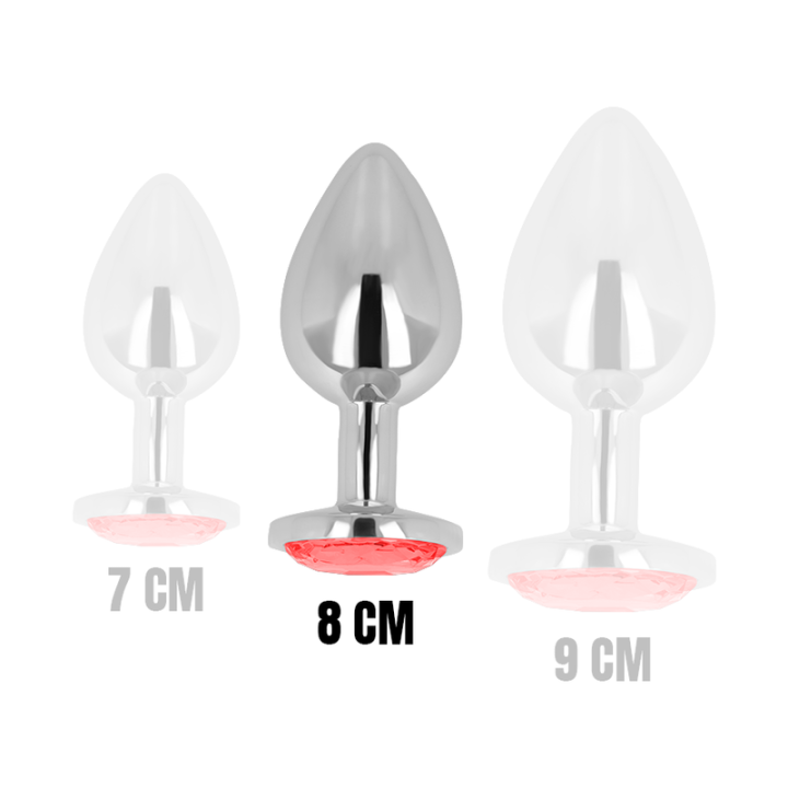 Ohmama - Korek Analny z Czerwonym Krysztalem 8 cm