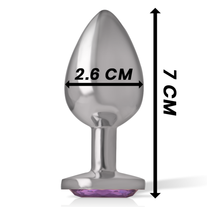 Intense - Aluminum Metal Anal Plug With Violet Crystal Size s