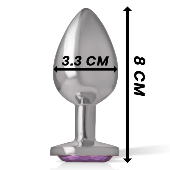 Intense - Plug Anal Metal Aluminio Con Cristal Violeta Talla m