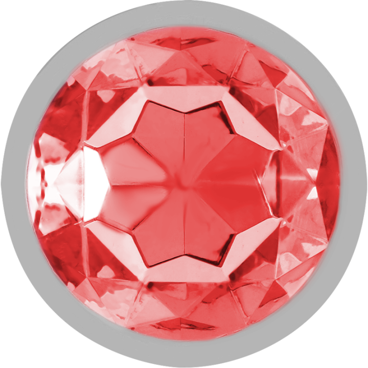 Intense - Plug Anal Metal Aluminio Con Cristal Rojo Talla l