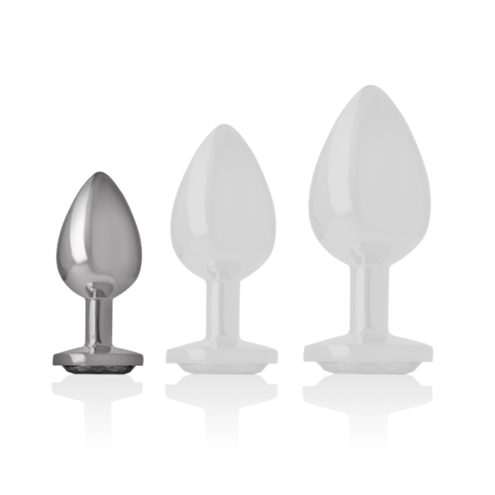 Intense - Aluminum Metal Anal Plug With Black Crystal Size s
