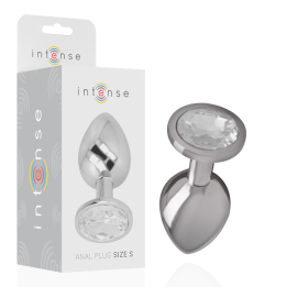 Intense - Plug Anal en Métal Aluminium Avec Cristal Dargent Taille s