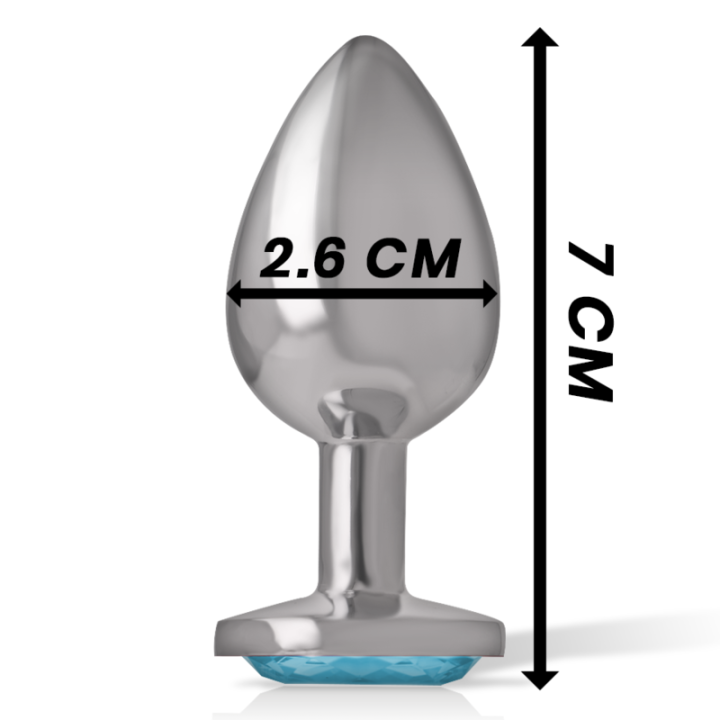 Intense - Plug Anal Metal Aluminio Con Cristal Azul Talla s
