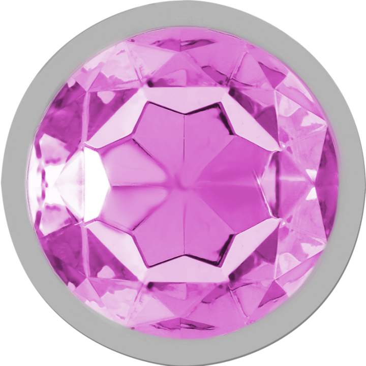 Intense - Aluminum Metal Anal Plug With Pink Crystal Size m