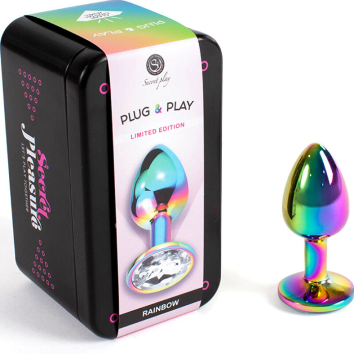 Secretplay - Butt Plug Aus Metall Regenbogen, Kleine Grösse 7 cm